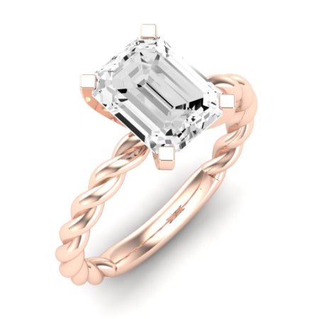 Balsam Moissanite Matching Band Only ( Engagement Ring Not Included)   For Ring With Emerald Center rosegold