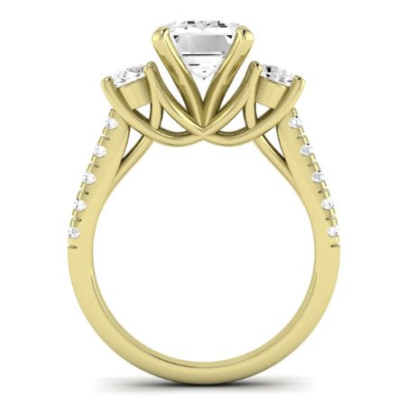 Primrose Moissanite Matching Band Only ( Engagement Ring Not Included) For Ring With Emerald Center yellowgold