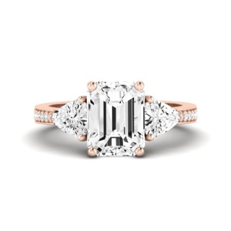 Snowdonia Moissanite Matching Band Only (engagement Ring Not Included) For Ring With Emerald Center rosegold