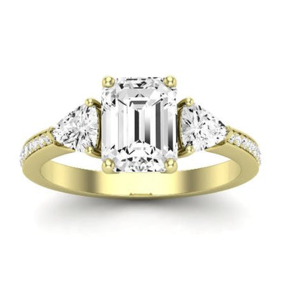 Snowdonia Moissanite Matching Band Only (engagement Ring Not Included) For Ring With Emerald Center yellowgold