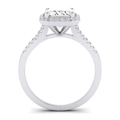Desert Rose Moissanite Matching Band Only (engagement Ring Not Included) For Ring With Emerald Center whitegold