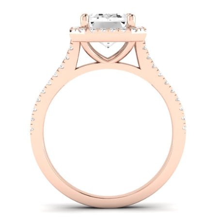 Silene Moissanite Matching Band Only ( Engagement Ring Not Included) For Ring With Emerald Center rosegold