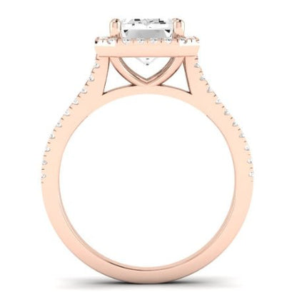 Silene Moissanite Matching Band Only ( Engagement Ring Not Included) For Ring With Emerald Center rosegold