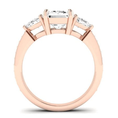 Snowdonia Moissanite Matching Band Only (engagement Ring Not Included) For Ring With Emerald Center rosegold