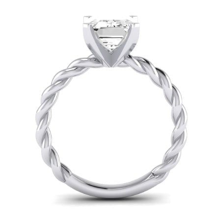 Balsam Moissanite Matching Band Only ( Engagement Ring Not Included)   For Ring With Emerald Center whitegold