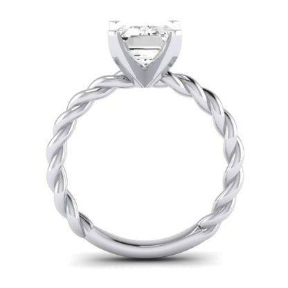 Balsam Moissanite Matching Band Only ( Engagement Ring Not Included)   For Ring With Emerald Center whitegold