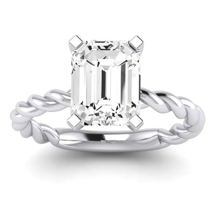 Balsam Moissanite Matching Band Only ( Engagement Ring Not Included)   For Ring With Emerald Center whitegold
