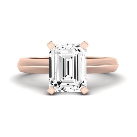 Senna Moissanite Matching Band Only ( Engagement Ring Not Included) For Ring With Emerald Center rosegold