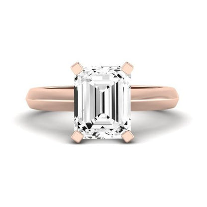 Senna Moissanite Matching Band Only ( Engagement Ring Not Included) For Ring With Emerald Center rosegold