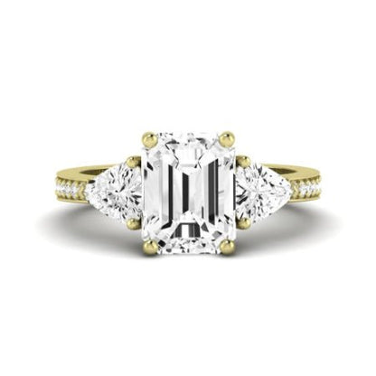 Snowdonia Moissanite Matching Band Only (engagement Ring Not Included) For Ring With Emerald Center yellowgold