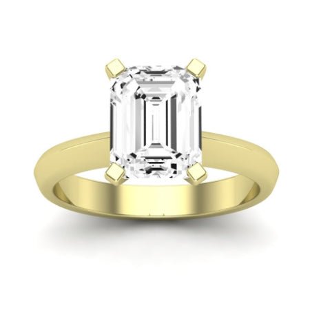 Senna Moissanite Matching Band Only ( Engagement Ring Not Included) For Ring With Emerald Center yellowgold