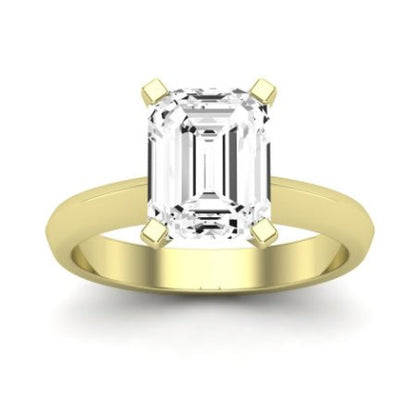 Senna Moissanite Matching Band Only ( Engagement Ring Not Included) For Ring With Emerald Center yellowgold