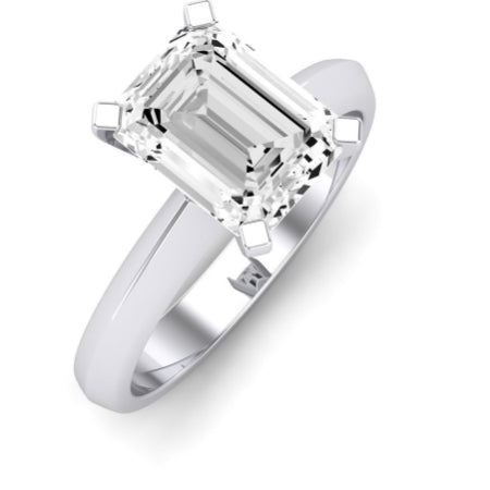 Senna Moissanite Matching Band Only ( Engagement Ring Not Included) For Ring With Emerald Center whitegold