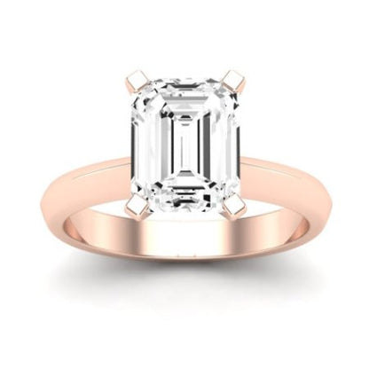 Senna Moissanite Matching Band Only ( Engagement Ring Not Included) For Ring With Emerald Center rosegold