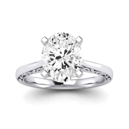 Astilbe Moissanite Matching Band Only (does Not Include Engagement Ring)  For Ring With Oval Center whitegold