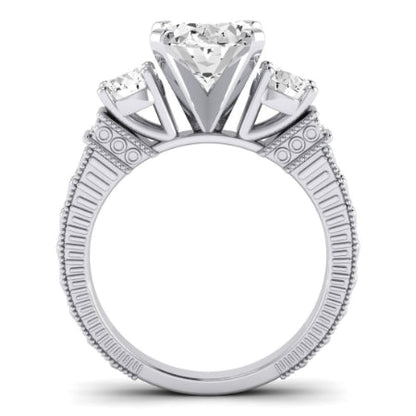 Angelonia Moissanite Matching Band Only (does Not Include Engagement Ring) For Ring With Oval Center whitegold