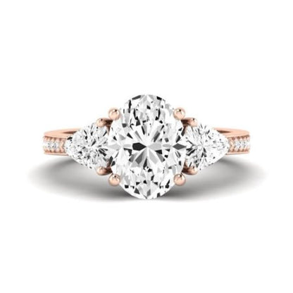 Snowdonia Moissanite Matching Band Only (engagement Ring Not Included) For Ring With Oval Center rosegold