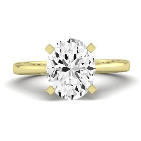 Astilbe Moissanite Matching Band Only (does Not Include Engagement Ring)  For Ring With Oval Center yellowgold