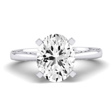 Astilbe Moissanite Matching Band Only (does Not Include Engagement Ring)  For Ring With Oval Center whitegold