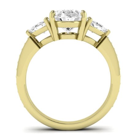 Snowdonia Moissanite Matching Band Only (engagement Ring Not Included) For Ring With Oval Center yellowgold