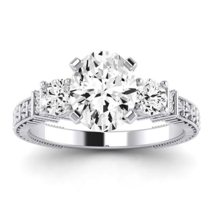 Angelonia Moissanite Matching Band Only (does Not Include Engagement Ring) For Ring With Oval Center whitegold