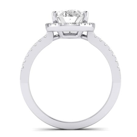 Bergenia Moissanite Matching Band Only (does Not Include Engagement Ring ) For Ring With Oval Center whitegold