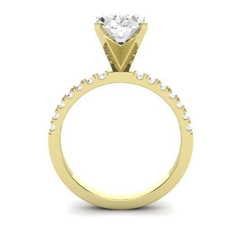 Dahlia Moissanite Matching Band Only (engagement Ring Not Included) For Ring With Oval Center yellowgold