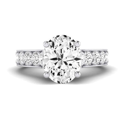 Calluna Moissanite Matching Band Only (does Not Include Engagement Ring) For Ring With Oval Center whitegold