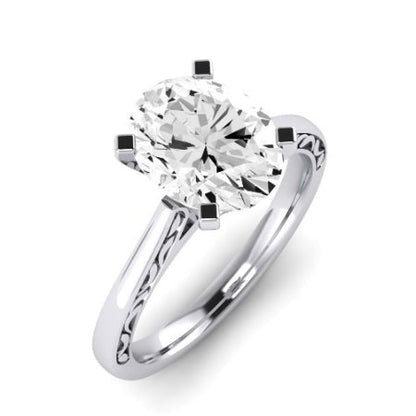 Astilbe Moissanite Matching Band Only (does Not Include Engagement Ring)  For Ring With Oval Center whitegold