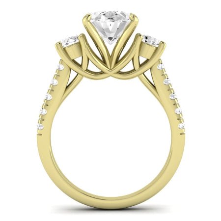 Primrose Moissanite Matching Band Only ( Engagement Ring Not Included) For Ring With Oval Center yellowgold