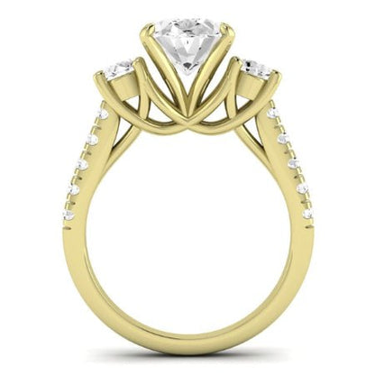 Primrose Moissanite Matching Band Only ( Engagement Ring Not Included) For Ring With Oval Center yellowgold
