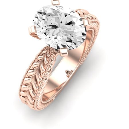 Azalea Moissanite Matching Band Only (does Not Include Engagement Ring) For Ring With Oval Center rosegold