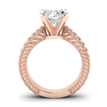 Azalea Moissanite Matching Band Only (does Not Include Engagement Ring) For Ring With Oval Center rosegold