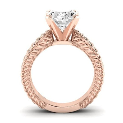 Azalea Moissanite Matching Band Only (does Not Include Engagement Ring) For Ring With Oval Center rosegold