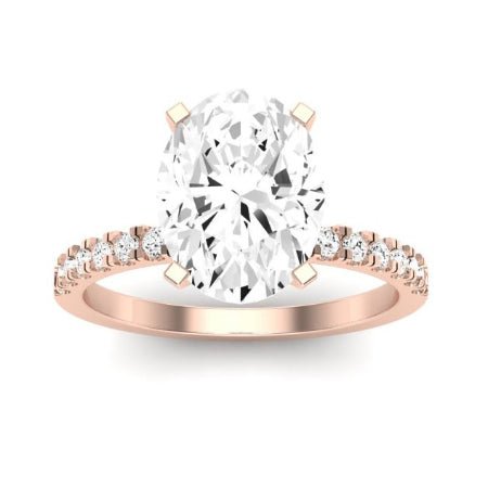 Dahlia Moissanite Matching Band Only (engagement Ring Not Included) For Ring With Oval Center rosegold