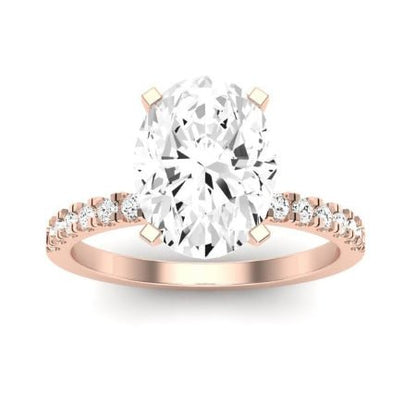Dahlia Moissanite Matching Band Only (engagement Ring Not Included) For Ring With Oval Center rosegold