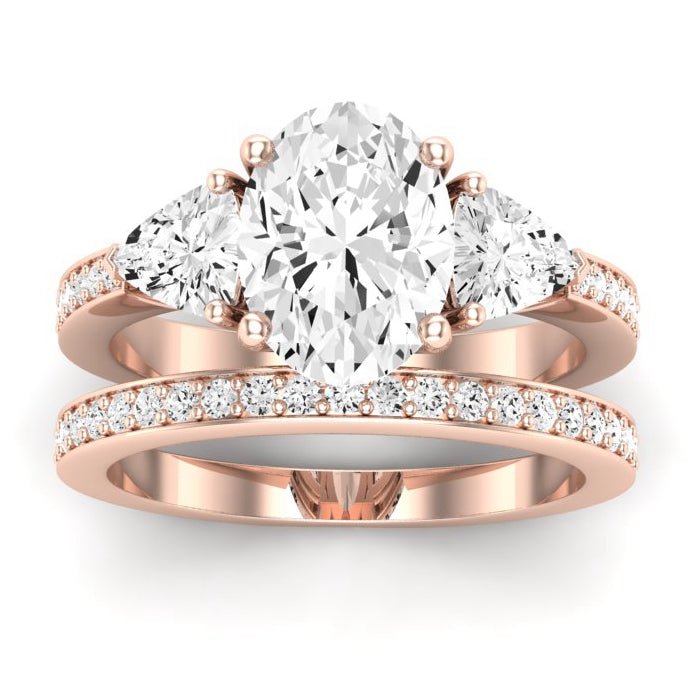 Snowdonia Moissanite Matching Band Only (engagement Ring Not Included) For Ring With Oval Center rosegold