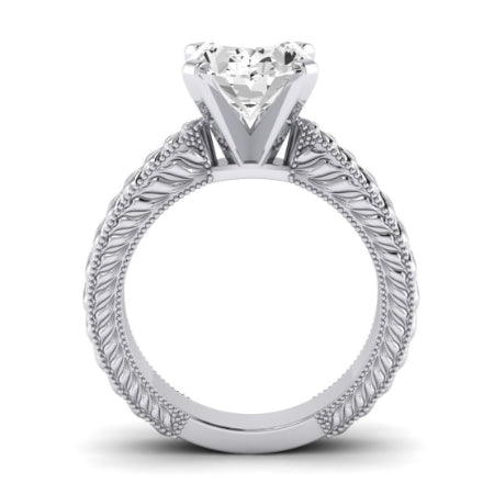 Azalea Moissanite Matching Band Only (does Not Include Engagement Ring) For Ring With Oval Center whitegold