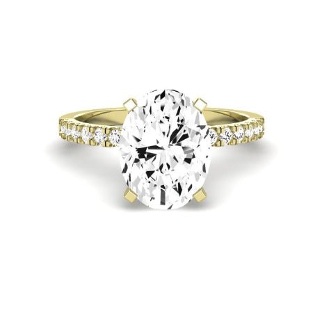 Dahlia Moissanite Matching Band Only (engagement Ring Not Included) For Ring With Oval Center yellowgold