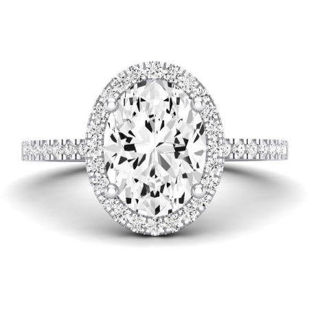 Bergenia Moissanite Matching Band Only (does Not Include Engagement Ring ) For Ring With Oval Center whitegold