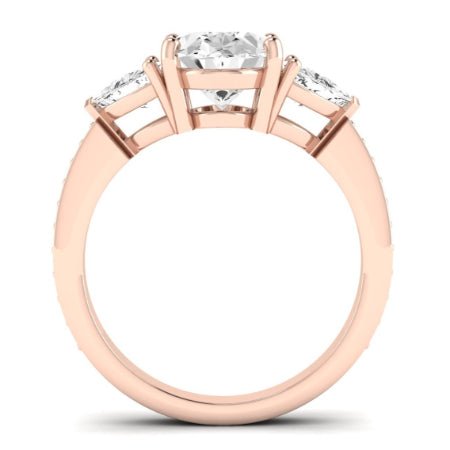 Snowdonia Moissanite Matching Band Only (engagement Ring Not Included) For Ring With Oval Center rosegold