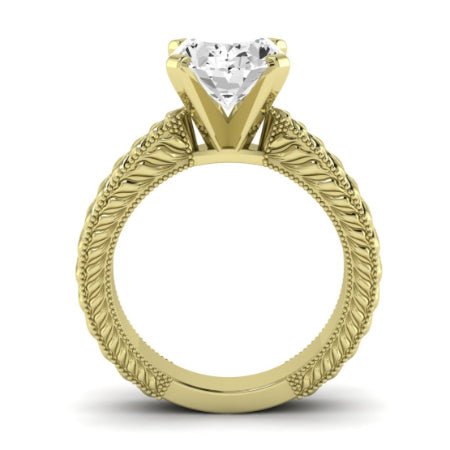 Azalea Moissanite Matching Band Only (does Not Include Engagement Ring) For Ring With Oval Center yellowgold