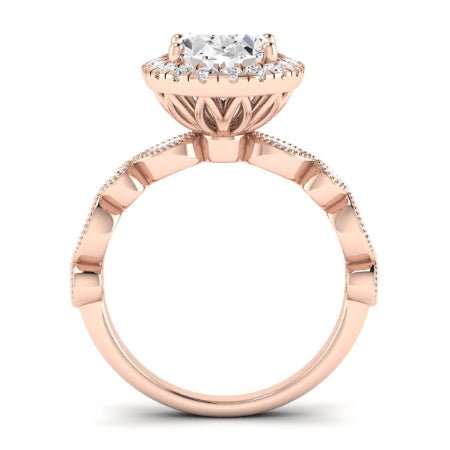 Aubretia Moissanite Matching Band Only ( Engagement Ring Not Included) For Ring With Oval Center rosegold