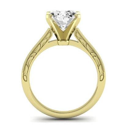 Astilbe Moissanite Matching Band Only (does Not Include Engagement Ring)  For Ring With Oval Center yellowgold