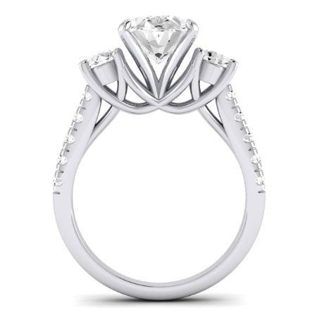 Primrose Moissanite Matching Band Only ( Engagement Ring Not Included) For Ring With Oval Center whitegold