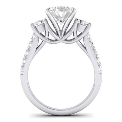 Primrose Moissanite Matching Band Only ( Engagement Ring Not Included) For Ring With Oval Center whitegold