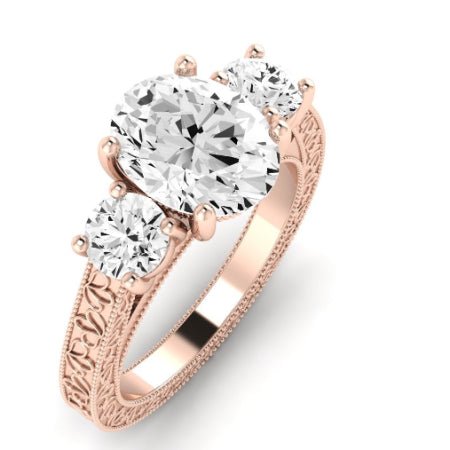 Belladonna Moissanite Matching Band Only (does Not Include Engagement Ring) For Ring With Oval Center rosegold