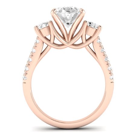 Primrose Moissanite Matching Band Only ( Engagement Ring Not Included) For Ring With Oval Center rosegold