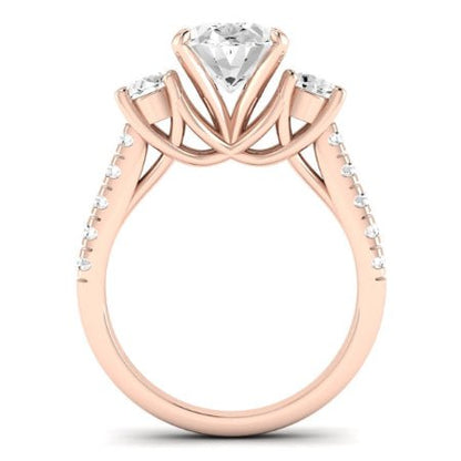 Primrose Moissanite Matching Band Only ( Engagement Ring Not Included) For Ring With Oval Center rosegold