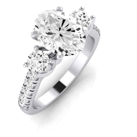 Primrose Moissanite Matching Band Only ( Engagement Ring Not Included) For Ring With Oval Center whitegold
